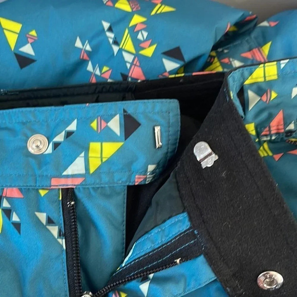 BETTY RIDES Mosiac Print Rocker Snowboard Ski Pant Teal Green 10K Waterproof S - Picture 10 of 16